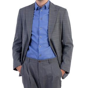 NETWORK DARK GRAY, LIGHT GRAY DOUBLE-BREASTED | MENS SIZE XL